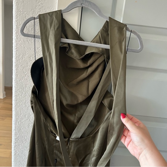 NWT Significant Other Lana Cowl-Neck Tie-Back Satin Maxi Dress Anthropologie - Picture 4 of 5